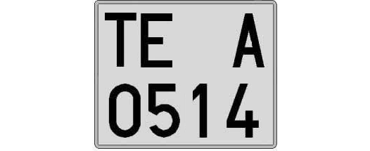 TE0514A matricula cuadrada