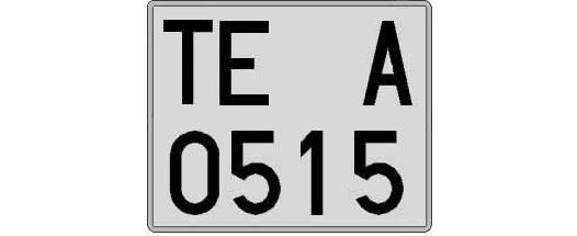TE0515A matricula cuadrada
