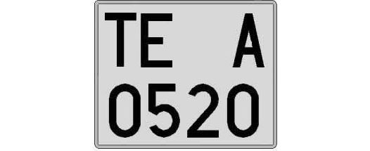 TE0520A matricula cuadrada