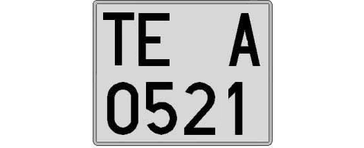 TE0521A matricula cuadrada