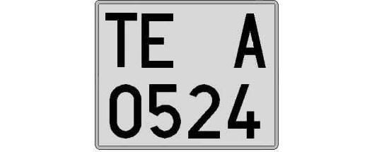 TE0524A matricula cuadrada