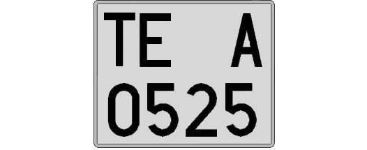 TE0525A matricula cuadrada