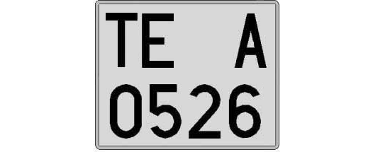 TE0526A matricula cuadrada