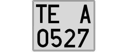 TE0527A matricula cuadrada