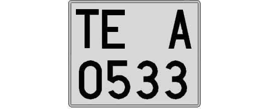 TE0533A matricula cuadrada