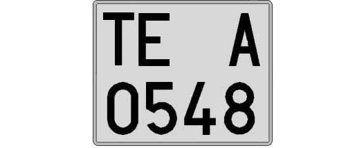 TE0548A matricula cuadrada
