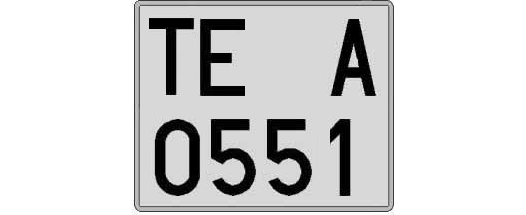 TE0551A matricula cuadrada