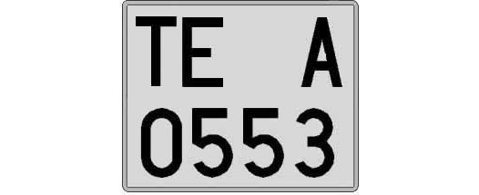 TE0553A matricula cuadrada