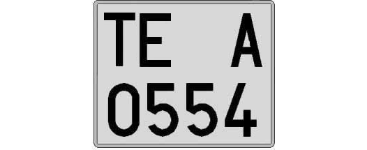 TE0554A matricula cuadrada