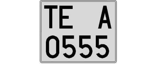 TE0555A matricula cuadrada