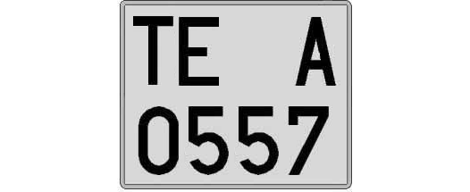 TE0557A matricula cuadrada