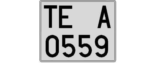 TE0559A matricula cuadrada