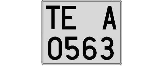 TE0563A matricula cuadrada