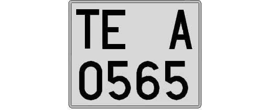 TE0565A matricula cuadrada