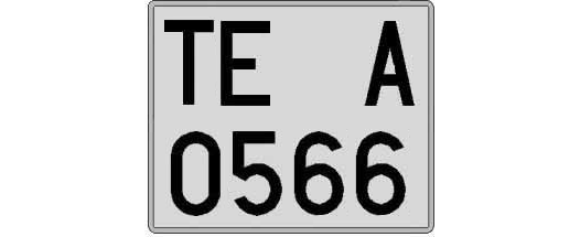 TE0566A matricula cuadrada
