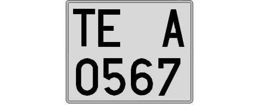 TE0567A matricula cuadrada