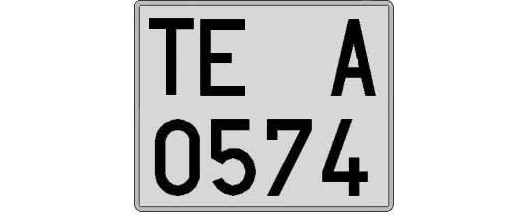 TE0574A matricula cuadrada