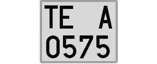 TE0575A matricula cuadrada