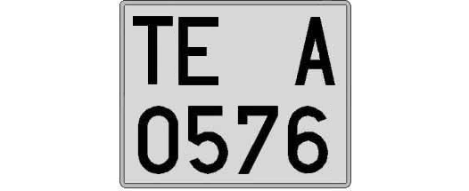 TE0576A matricula cuadrada