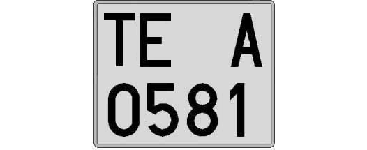 TE0581A matricula cuadrada