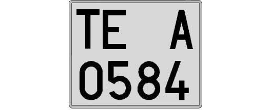 TE0584A matricula cuadrada