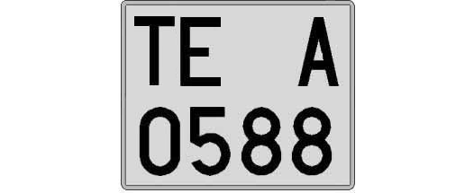 TE0588A matricula cuadrada
