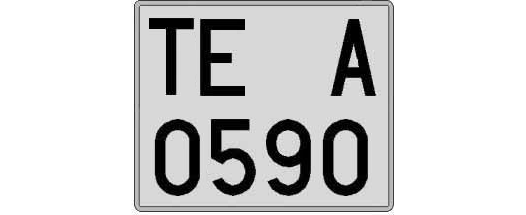 TE0590A matricula cuadrada