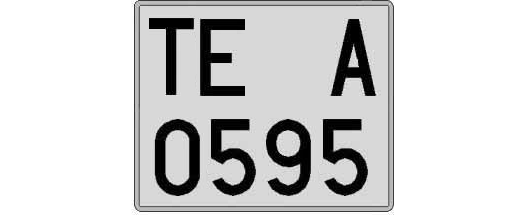 TE0595A matricula cuadrada