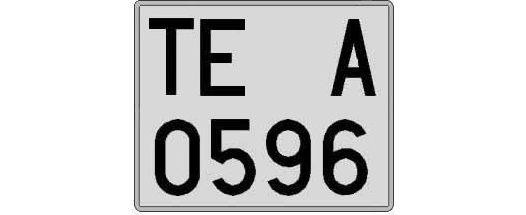 TE0596A matricula cuadrada