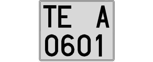 TE0601A matricula cuadrada