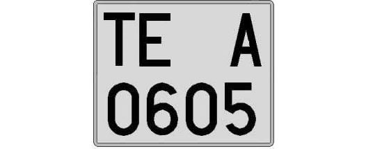 TE0605A matricula cuadrada