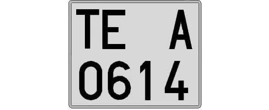 TE0614A matricula cuadrada