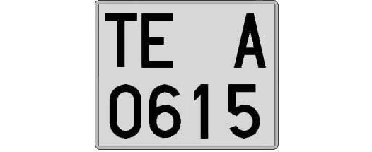 TE0615A matricula cuadrada