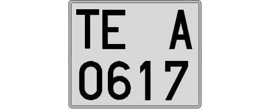 TE0617A matricula cuadrada