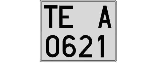 TE0621A matricula cuadrada