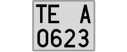 TE0623A matricula cuadrada