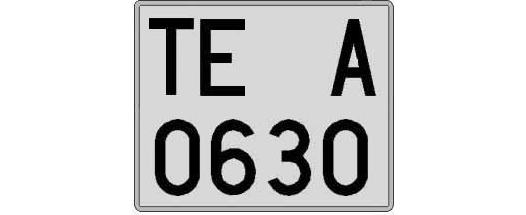 TE0630A matricula cuadrada