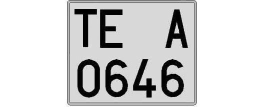 TE0646A matricula cuadrada