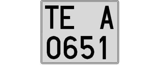 TE0651A matricula cuadrada