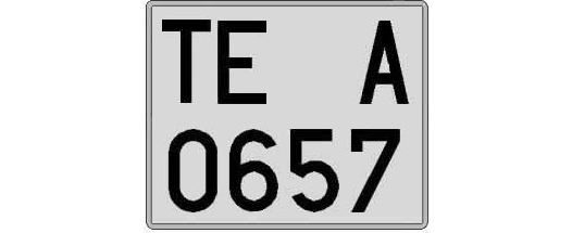 TE0657A matricula cuadrada