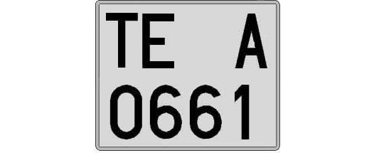TE0661A matricula cuadrada