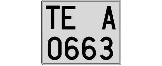 TE0663A matricula cuadrada