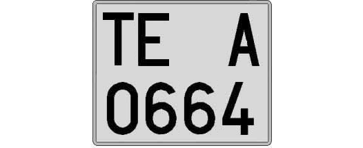 TE0664A matricula cuadrada