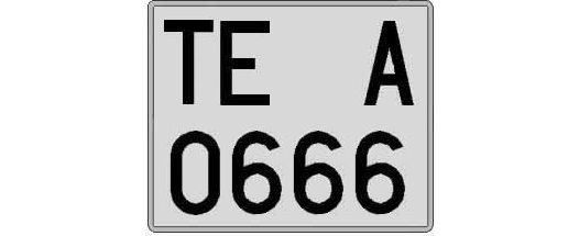 TE0666A matricula cuadrada