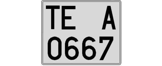 TE0667A matricula cuadrada