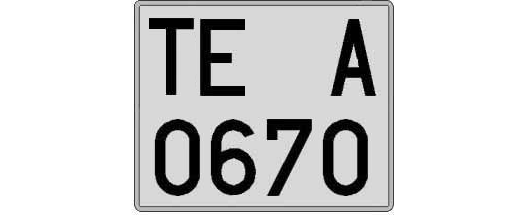 TE0670A matricula cuadrada