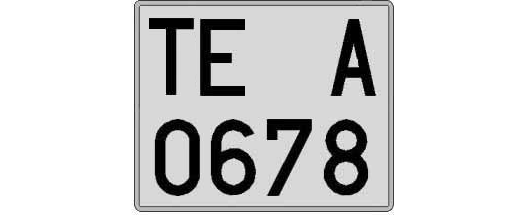 TE0678A matricula cuadrada