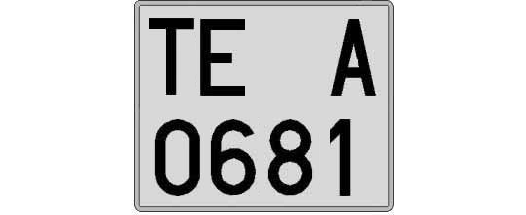 TE0681A matricula cuadrada