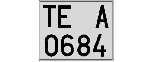 TE0684A matricula cuadrada