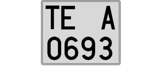 TE0693A matricula cuadrada